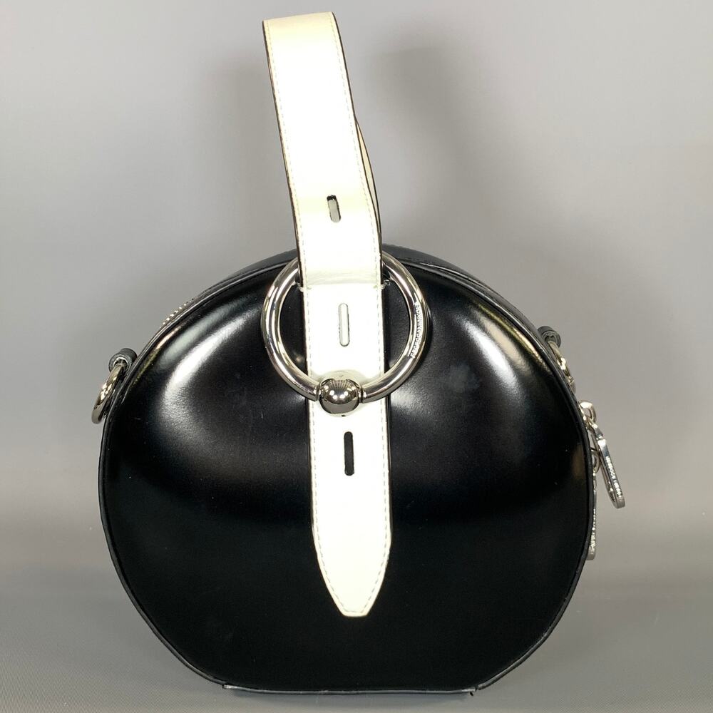 REBECCA MINKOFF SS2019 Black White Leather Clutch Handbag